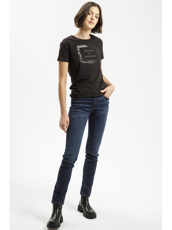 Cross Jeans Cross Jeans T-Shirt 56147-020 Czarny Regular Fit