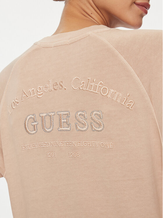 Guess Guess Pulóver Circle W4RQ09 KBPV1 Rózsaszín Regular Fit
