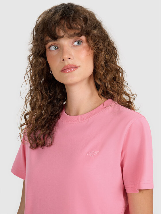 4F 4F T-Shirt MIDSHOP TEXTILE Różowy Regular Fit