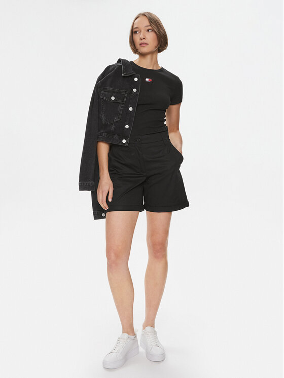 Tommy Hilfiger Tommy Hilfiger Шорти з тканини WW0WW41769 Чорний Regular Fit