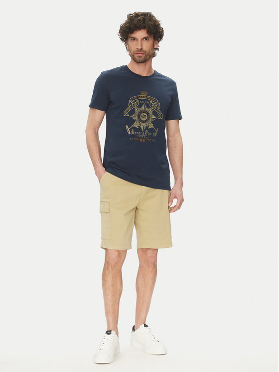 La Martina La Martina Tricou Aloysius MARG30 JS206 Bleumarin Regular Fit