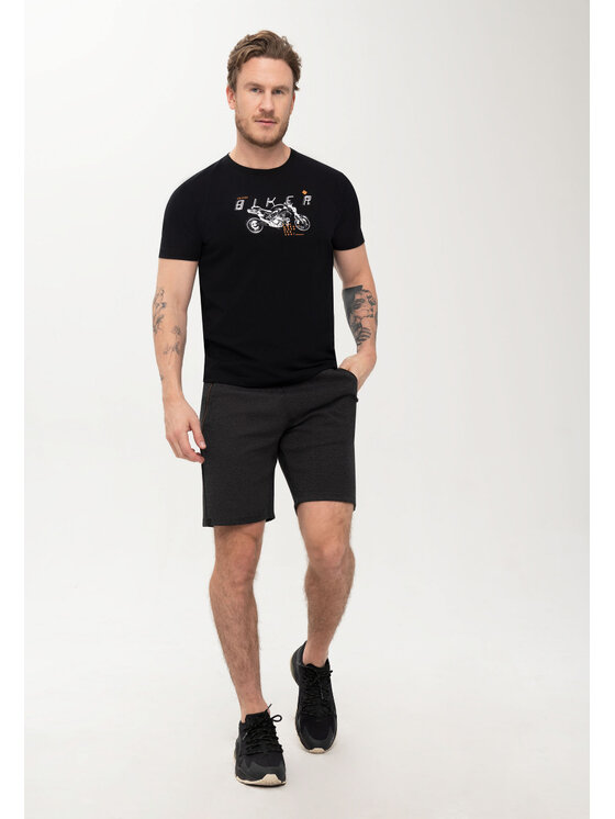 Volcano Volcano T-Shirt T-BIK Czarny Regular Fit