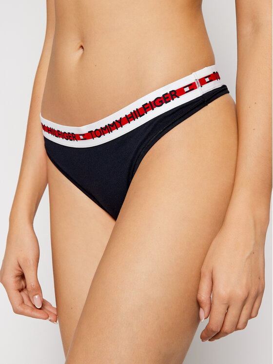 Tommy Hilfiger Stringi UW0UW02458 Tumši zils