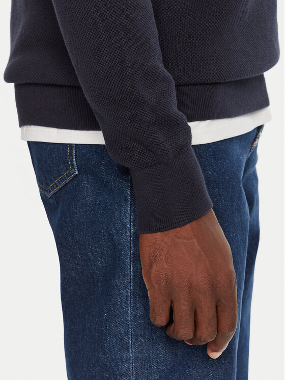 Tommy Hilfiger Tommy Hilfiger Pulover MW0MW36347 Bleumarin Regular Fit