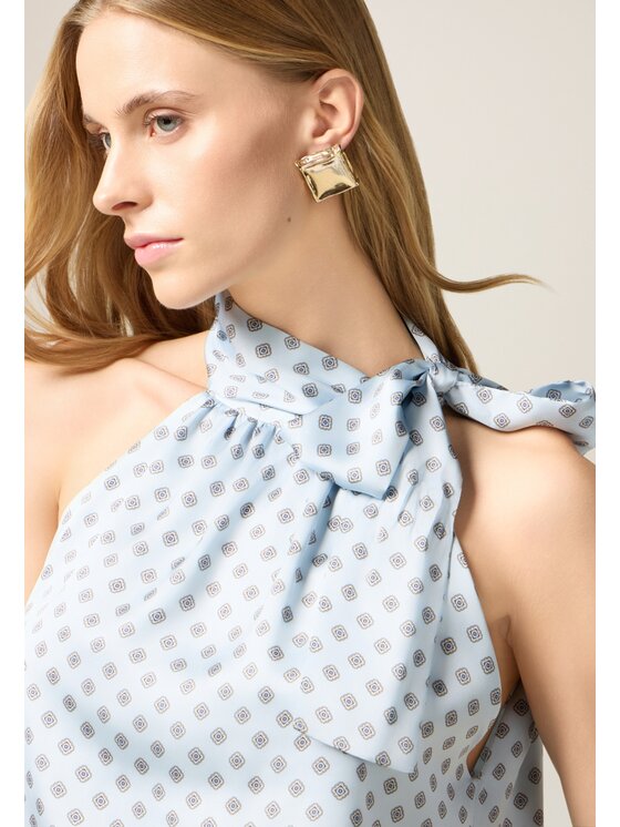 Oltre Oltre Bluzka 2037J000802N0R4 Turkusowy Regular Fit