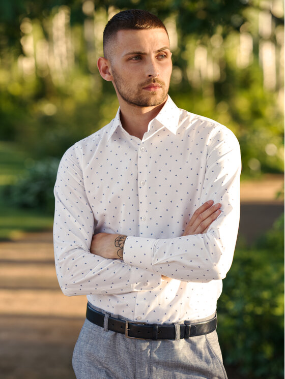 Evenemen Evenemen Koszula STAMPA K76558 Biały Slim Fit