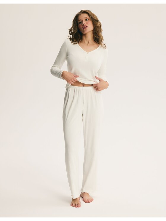 Esotiq Esotiq Pyžamo 46008 Biela Regular Fit