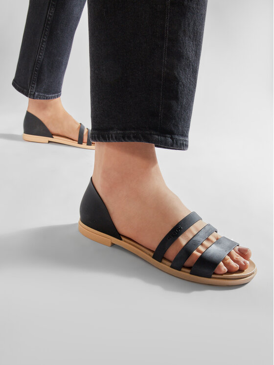 Crocs Crocs Sandały Tulum Open Flat W 206109 Czarny