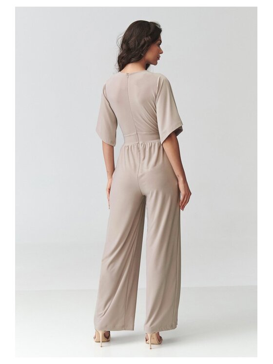 Makadamia Makadamia Kombinezon M939 Beżowy Loose Fit
