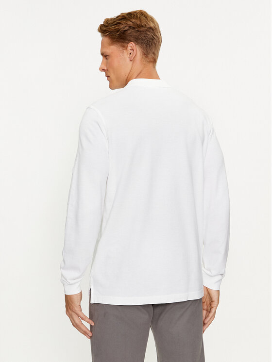United Colors Of Benetton United Colors Of Benetton Тениска с яка и копчета 3089J3204 Бял Regular Fit