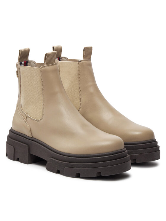 Tommy Hilfiger Tommy Hilfiger Боти тип челси Combat FW0FW08089 Бежов