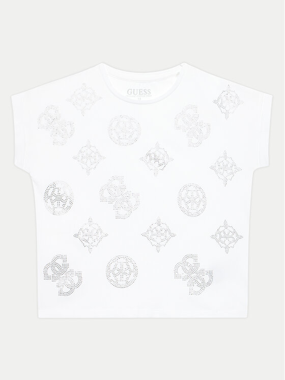 Guess Guess Тишърт J4YI25 K6YW4 Бял Boxy Fit