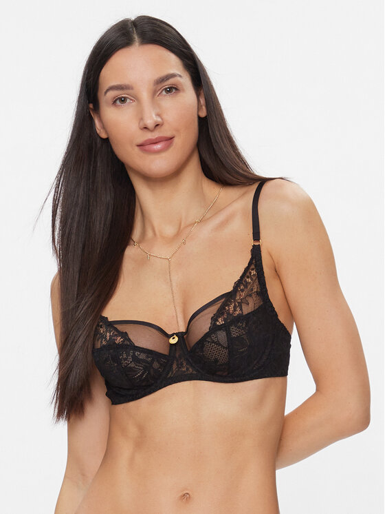 Aubade Aubade Podprsenka s kosticemi Gold Pleasure 1DN13 Černá