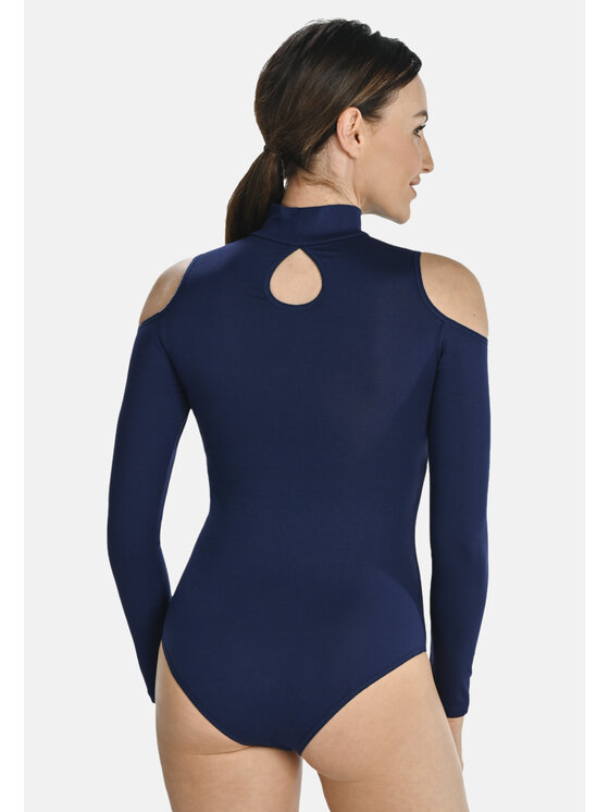 Teyli Teyli Body z wycięciami na ramionach Janett Niebieski Regular Fit