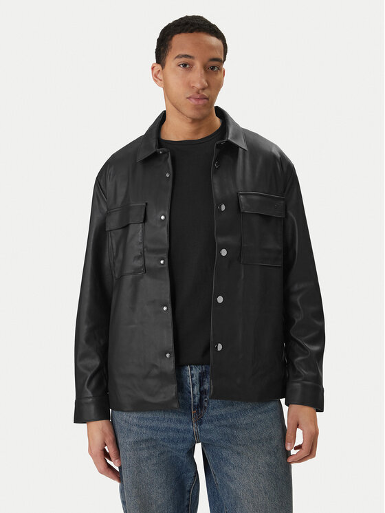 Calvin Klein Jeans Calvin Klein Jeans Jacke aus Kunstleder LV04RE404G Schwarz Regular Fit