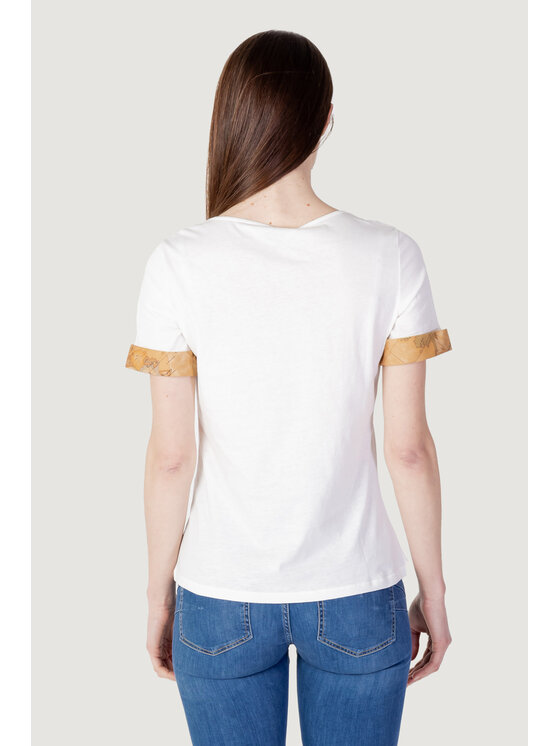 Alviero Martini Prima Classe Alviero Martini Prima Classe T-Shirt C/RISVOLTI Biały Shirt Fit