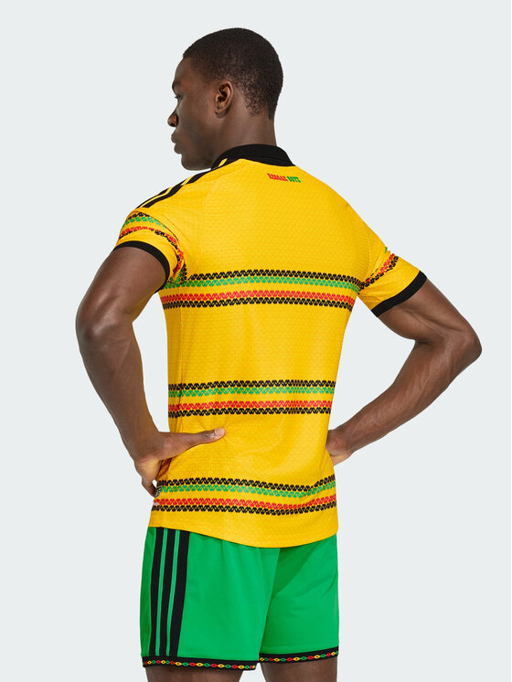 adidas adidas Koszulka techniczna Jamaica 26 x Bob Marley Home Authentic Jersey Żółty Slim Fit