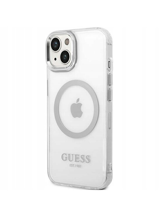 Guess Guess Etui na telefon Outline Magsafe Srebrny