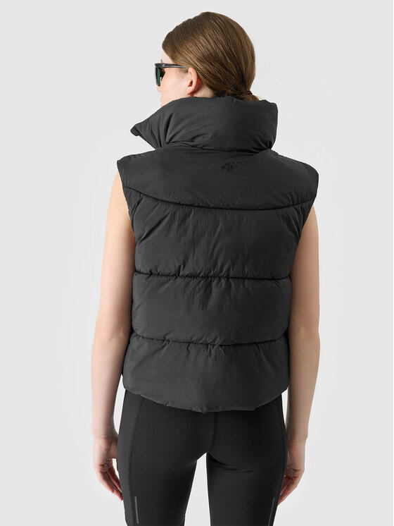 4F 4F Kamizelka MIDSHOP TEXTILE Czarny Oversize