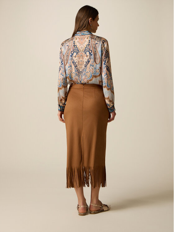 Oltre Oltre Gonna midi 1035R001596N022 Marrone Slim Fit