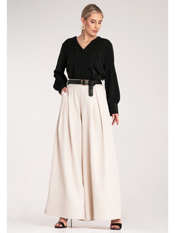 FIGL FIGL Pantaloni di tessuto M1134 Bianco Palazzo Fit