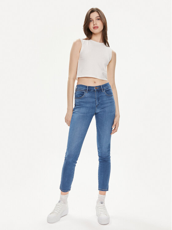 Wrangler Wrangler Jeans hlače 112350940 Modra Skinny Fit