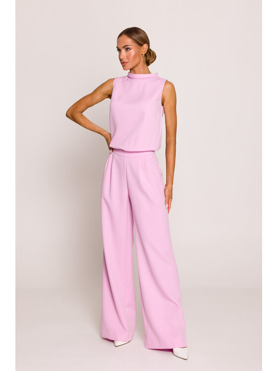 Made of Emotion Made of Emotion Kombinezon M382 Różowy Wide Leg