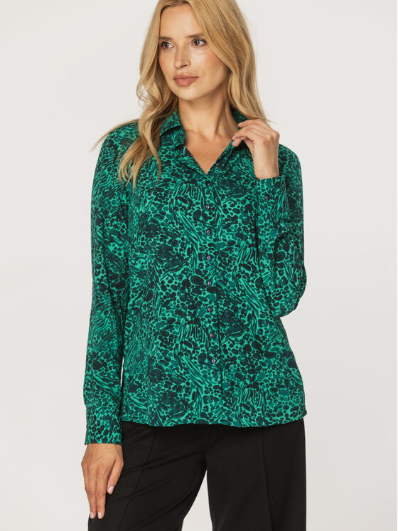 Willsoor Willsoor Koszula 61375 Zielony Comfort Fit