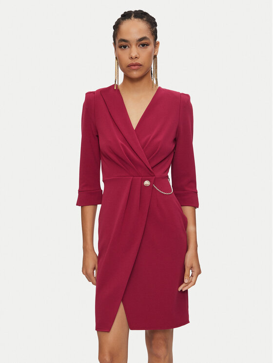 Rinascimento Rinascimento Kokteilinė suknelė CFC0019592002 Vyšninė Regular Fit