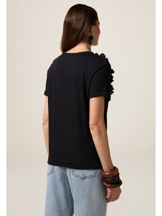Oltre Oltre T-Shirt G326J004067N033 Czarny Regular Fit