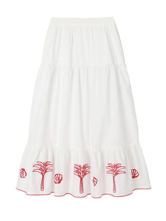 TATUUM TATUUM Spódnica midi SISA Biały Flare Fit