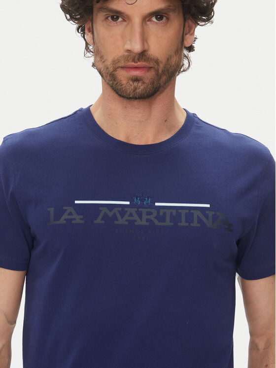 La Martina La Martina T-shirt Aguer MAR304 JS206 Blu scuro Regular Fit