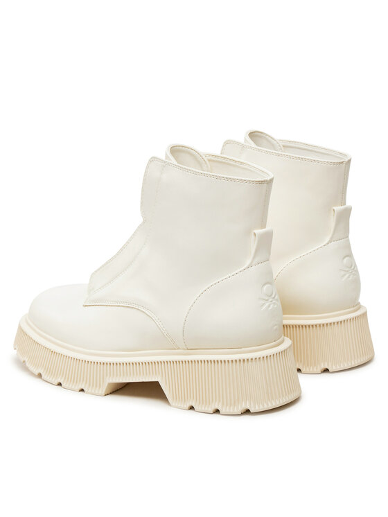 United Colors Of Benetton United Colors Of Benetton Schnürstiefeletten 8H6DDD038 Écru