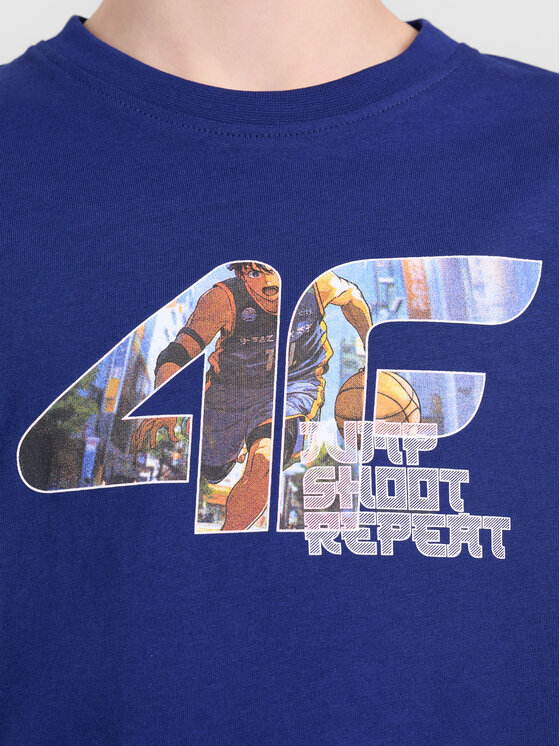 4F 4F T-Shirt 4FJWAW26TTSHM3521-36S Niebieski Active Fit