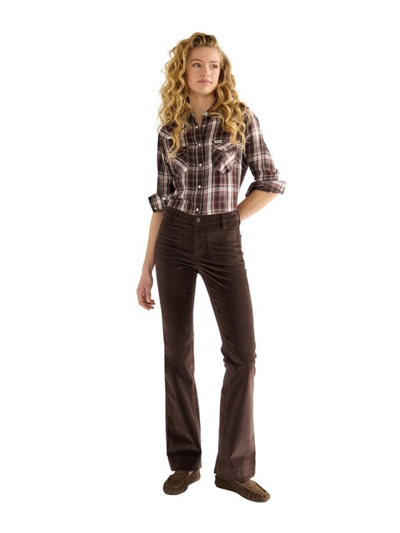 Wrangler Wrangler Spodnie materiałowe 112386750 Brązowy Regular Fit