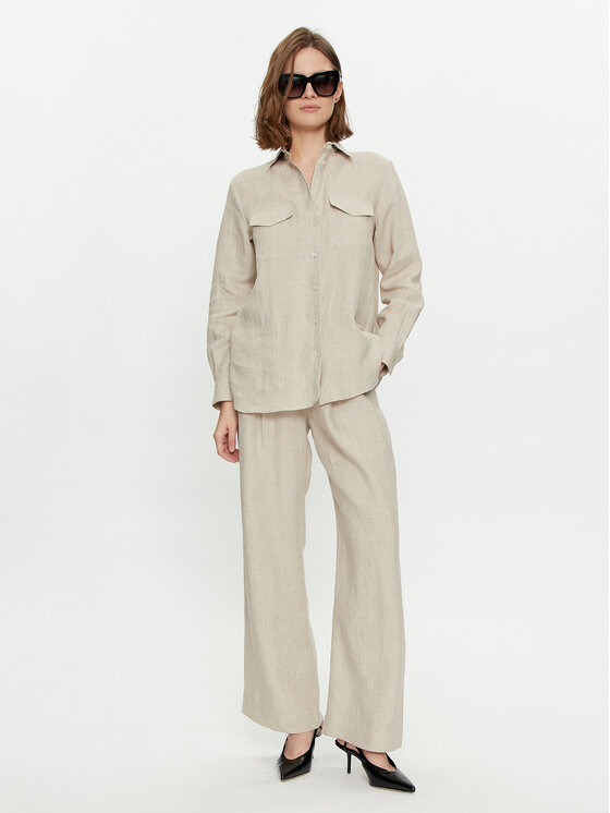 Marella Marella Camicia Alcide 2413111142 Écru Regular Fit