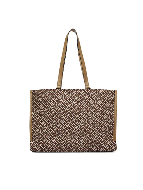 Tommy Hilfiger Tommy Hilfiger Kabelka Th Jacquard Tote AW0AW19009 Hnedá