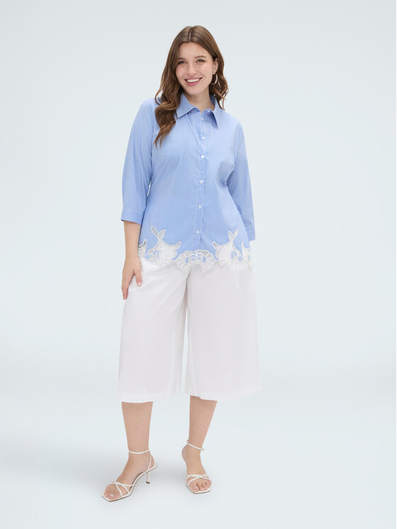 Fiorella Rubino Fiorella Rubino Camicia 5096T001510N0R4 Turchese Boxy Fit