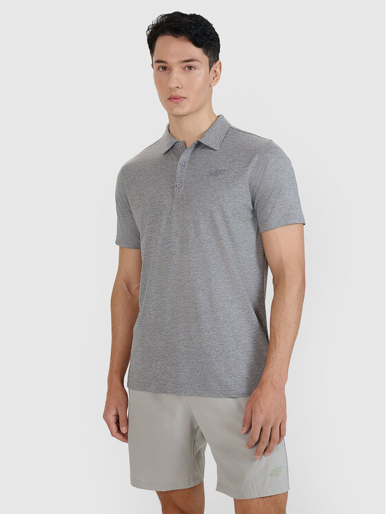 4F 4F Polo MULTI ACTIVE Szary Regular Fit