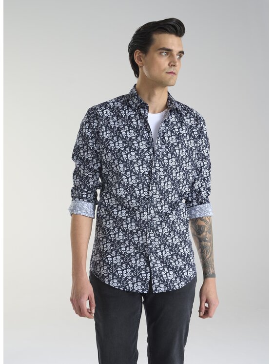 Pako Lorente Pako Lorente Koszula P24SN-1X-033 Granatowy Slim Fit