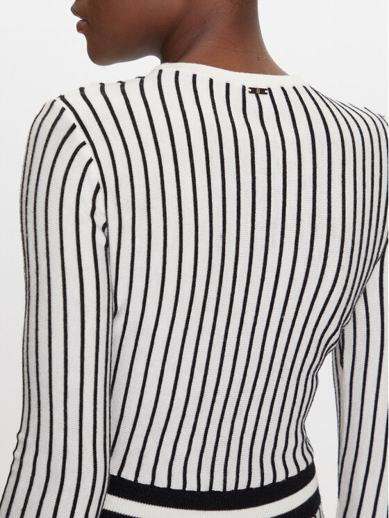 Fracomina Fracomina Džemper haljina FS25SD5002K501N8 Bijela Slim Fit