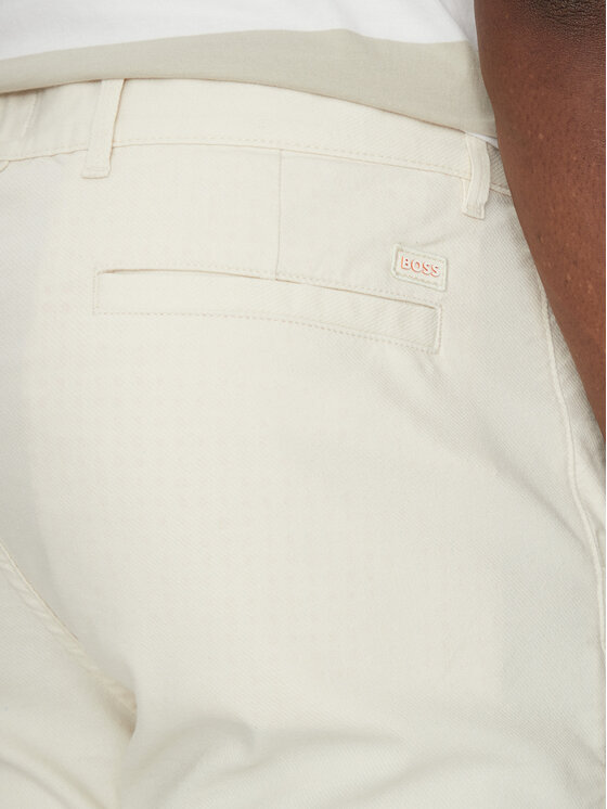 BOSS BOSS Bavlnené šortky 50536874 Écru Slim Fit