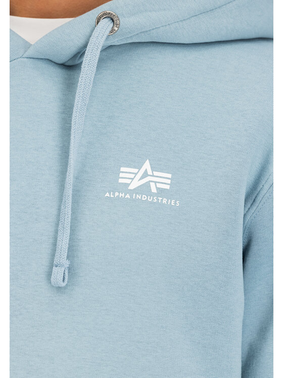 Alpha Industries Alpha Industries Bluza Basic Small Logo Hoodie Błękitny Regular Fit