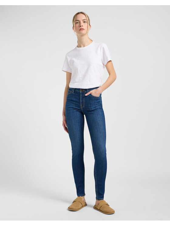 Lee Lee Jeansy SCARLETT HIGH Niebieski Skinny Fit