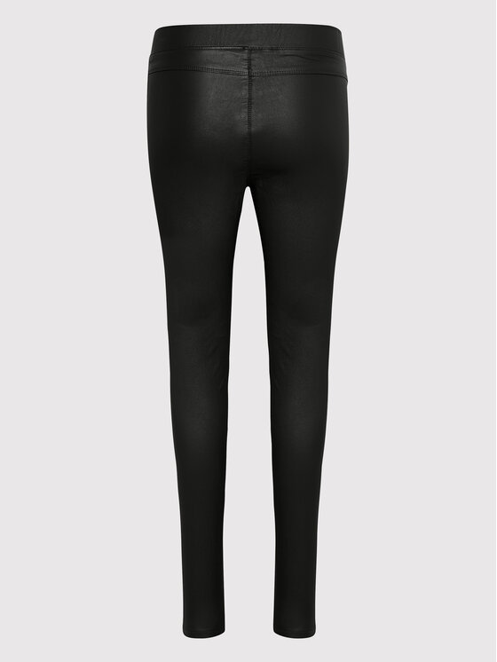 Kaffe Kaffe Kalhoty z imitace kůže Ada Coated 10501626 Černá Slim Fit