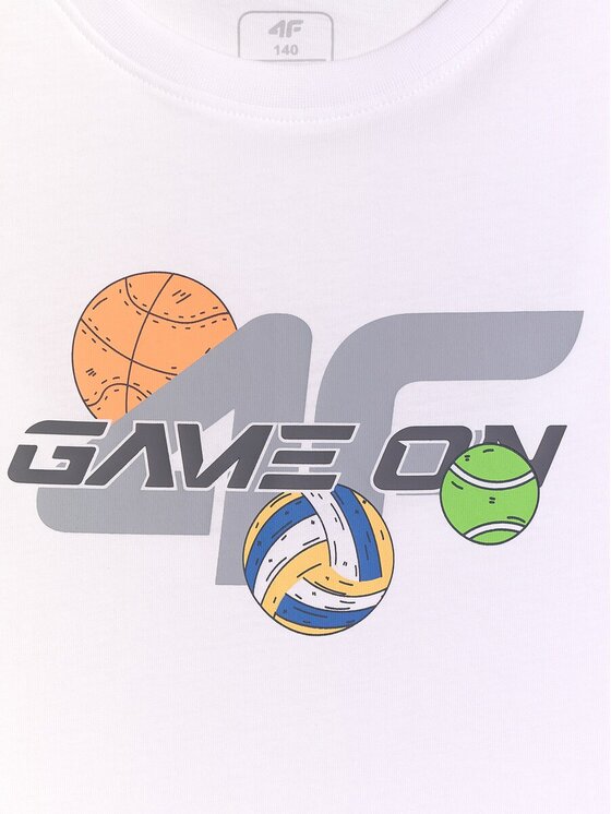 4F 4F T-Shirt 4FJRAW26TTSHM4346-10S Bílá Regular Fit