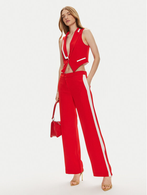 Maryley Maryley Kamizelka 24EB214/04FI Czerwony Regular Fit