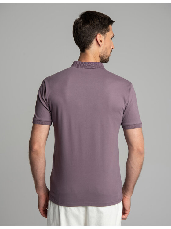 Borgio Borgio Polo Matteo 01 Fioletowy Classic Fit