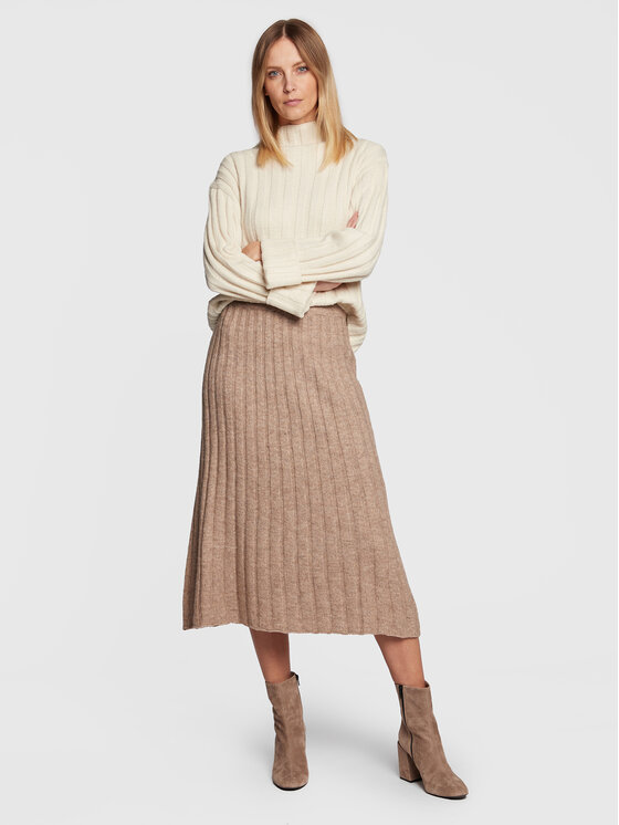 Gonna midi Malin 17665 Beige A-Line Fit