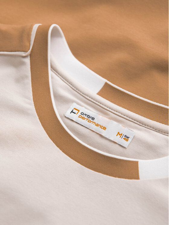 Ombre Ombre T-Shirt OM-TSCT-0176 Hnědá Regular Fit